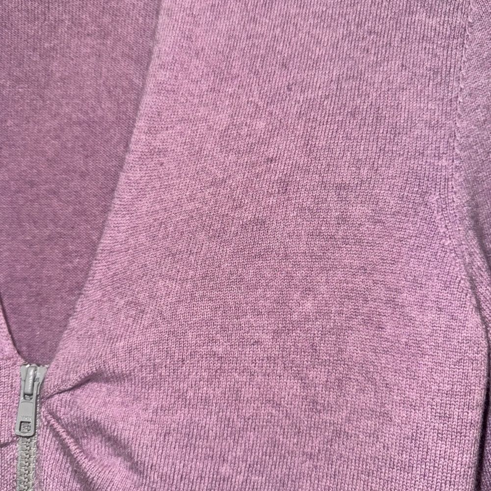 Brunello Cucinelli Size Medium Pink Purple Double Zipper Ruched Cashmere Sweater - Picture 6 of 14